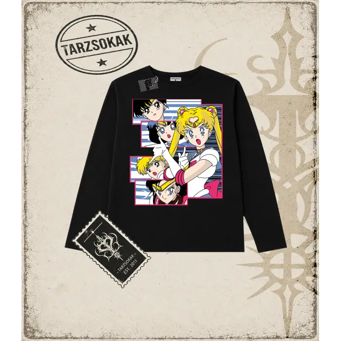 Sailor Moon Anime Baskılı Long Sleeve