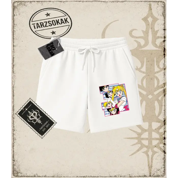 Sailor Moon Anime Baskılı Unisex Şort