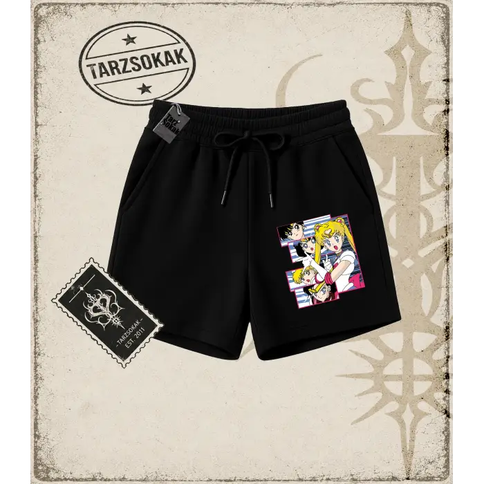 Sailor Moon Anime Baskılı Unisex Şort