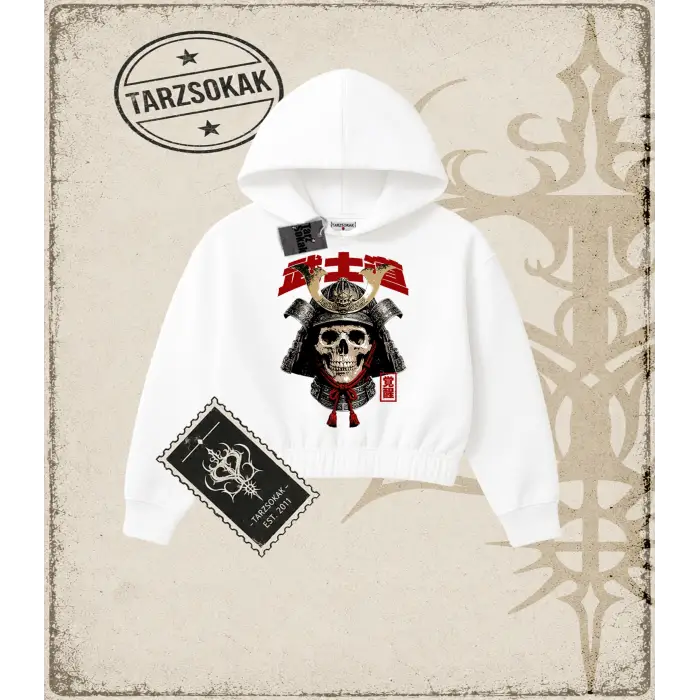 SAMURAI Kadın Crop Kapşonlu Sweatshirt