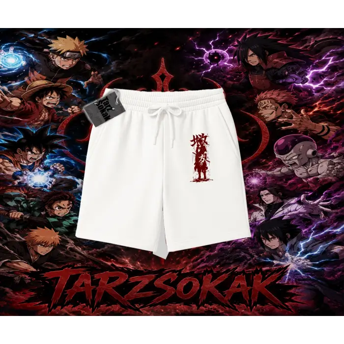 Sasuke uchiha Naruto Anime Karakter Unisex Şort Beyaz