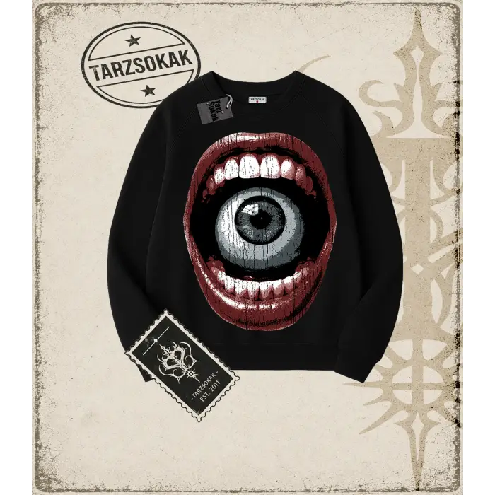 SCREAM Oversize Unisex Bisiklet Yaka Sweatshirt