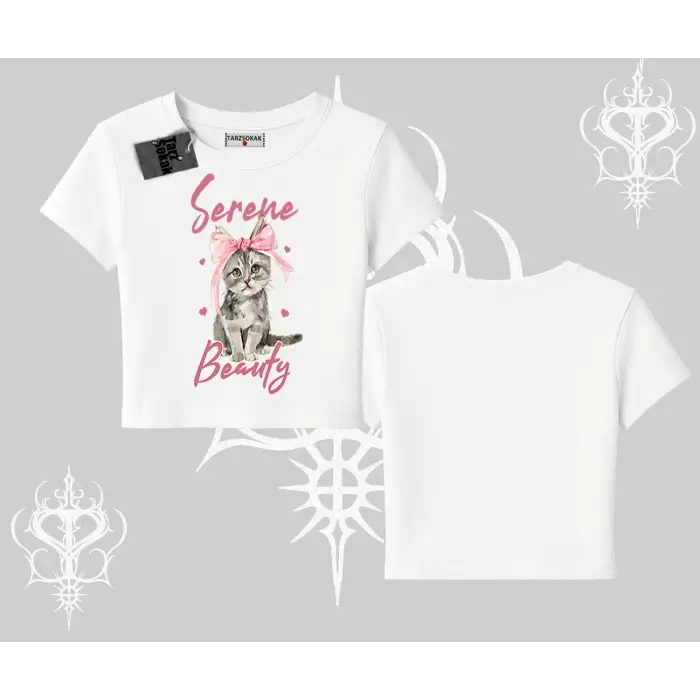 Serene Beauty Kedi Baskılı  Babby Tee Tshirt