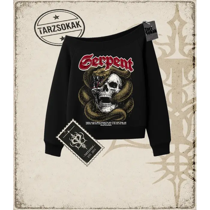 SERPENT Kadın Kayık Yaka Sweatshirt