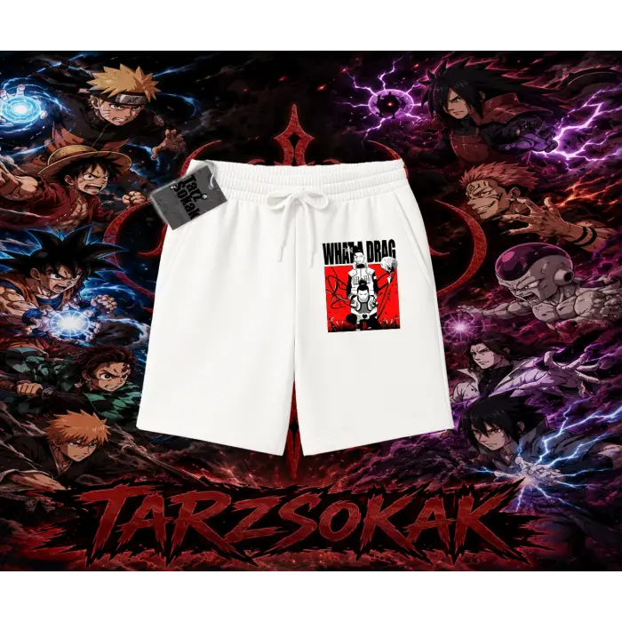 Shikamaru Nara Naruto Anime Karakter Unisex Şort Beyaz