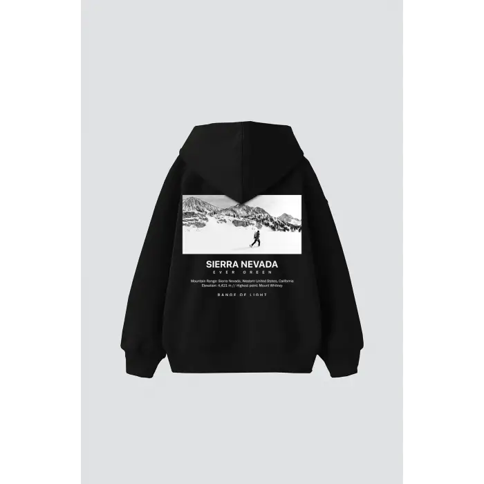 Sierra Nevada Baskılı Oversize Unisex Siyah
