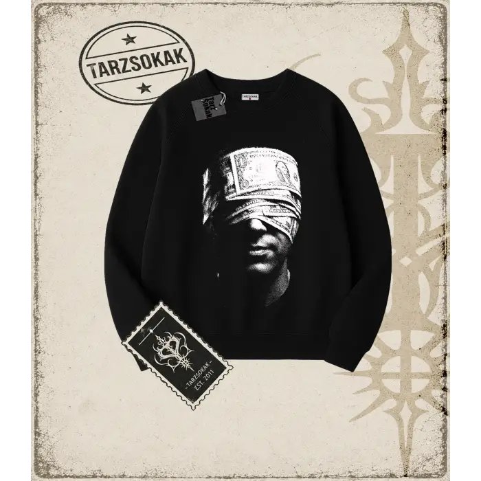 SILENT Oversize Unisex Bisiklet Yaka Sweatshirt