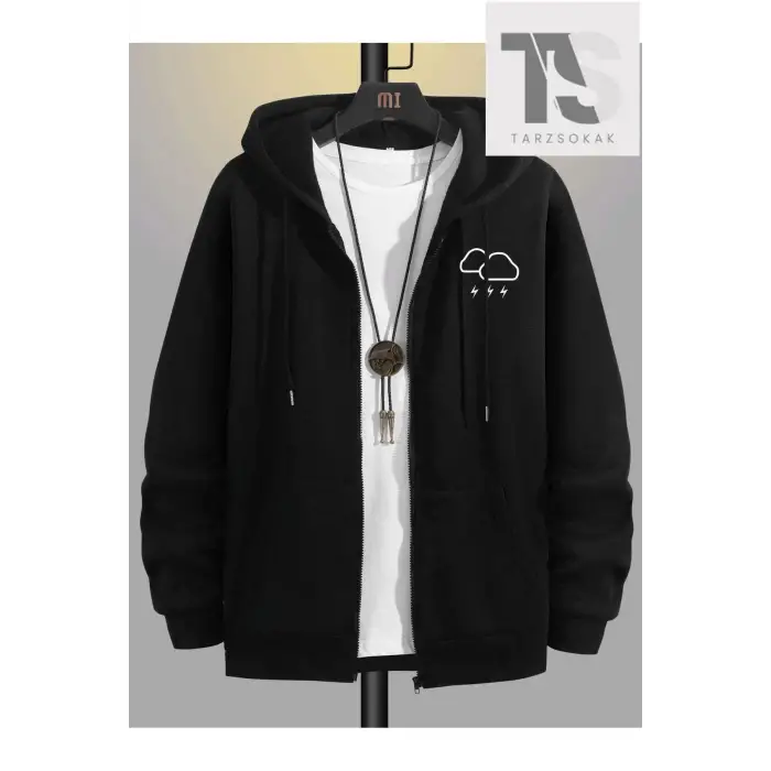 Şimşek Bulut Sweatshirt Fermuarlı Hırka