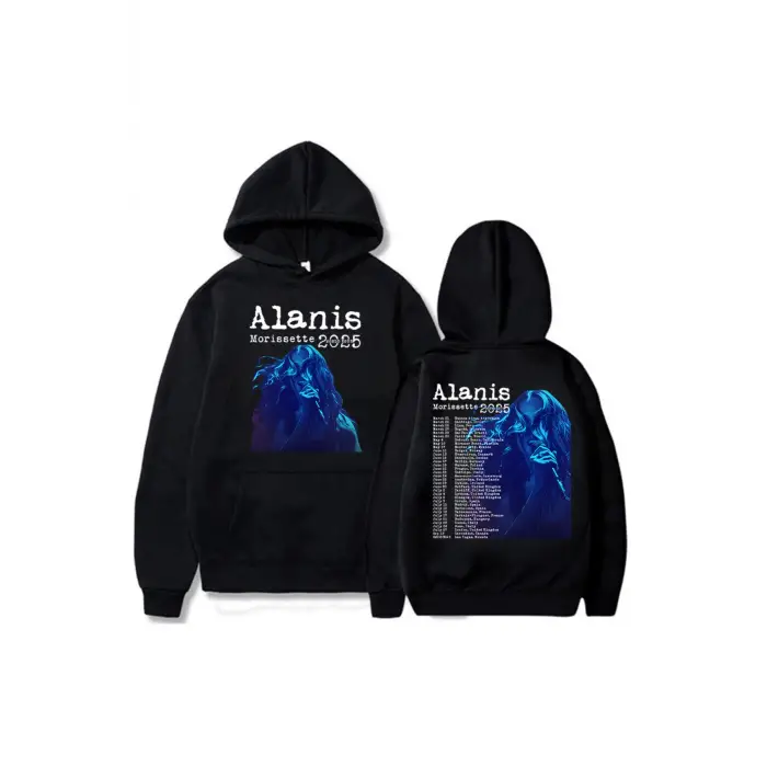 Siyah Alanis Morissette Dünya Turu kıcı Grafik Sudaderas Con