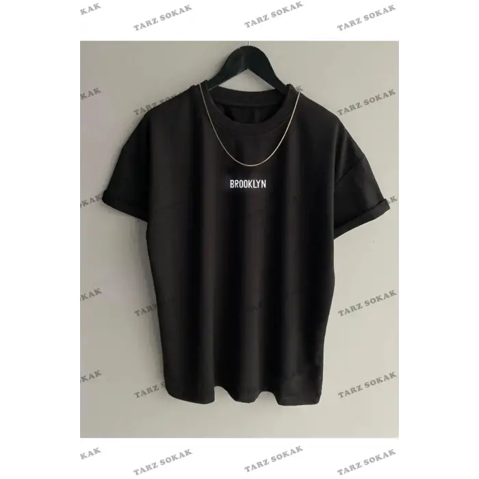 Siyah Oversize Ön Baskılı