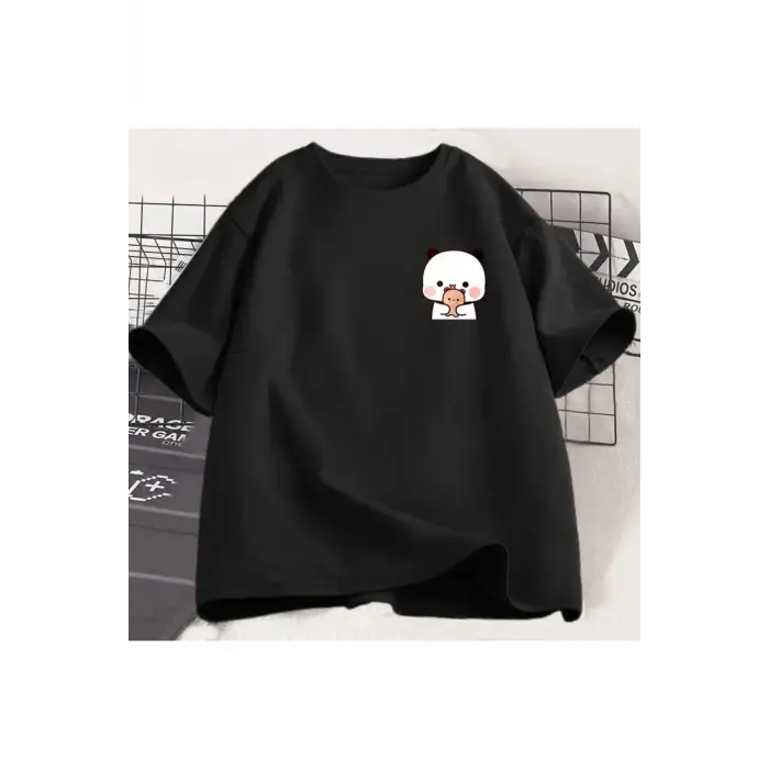 Siyah Panda Ayı Bubu Dudu ve Bebekler Komik Çift T