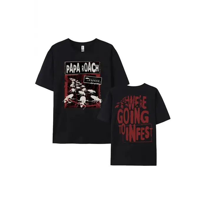 Siyah PAPA ROACH Rock Grubu