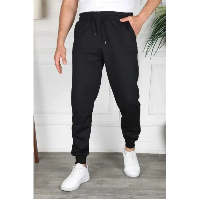 Siyah Renk Erkek Slim Fit Jogger Alt Eşofman JGR12
