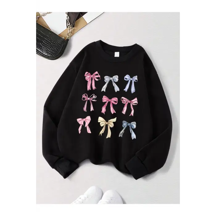 Siyah Retro Leopar Baskı Yay