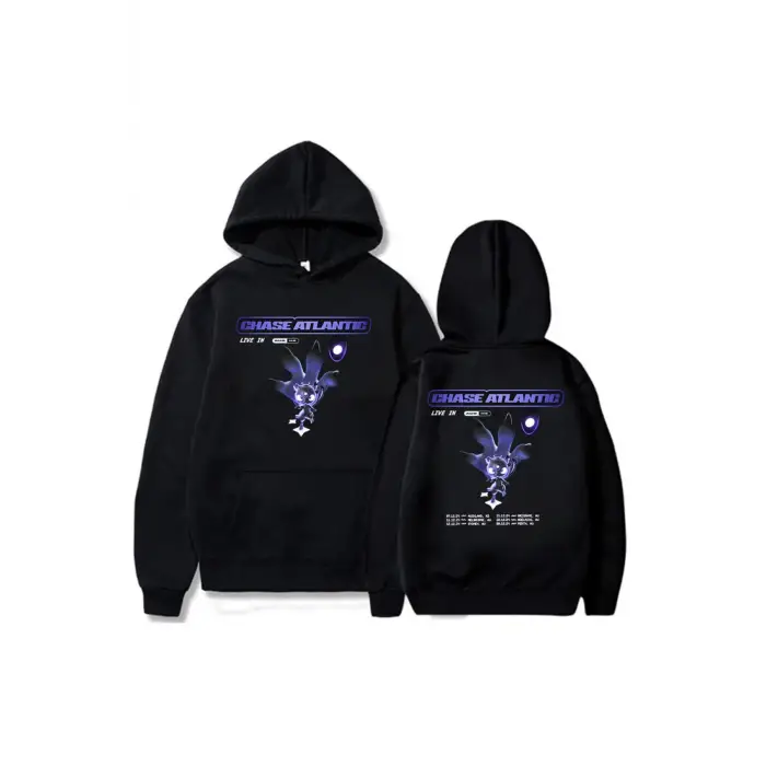 Siyah Unisex Rock Grubu Chase Atlantic Kapüşonlular Rahat Kapşonlu ErkekAğır