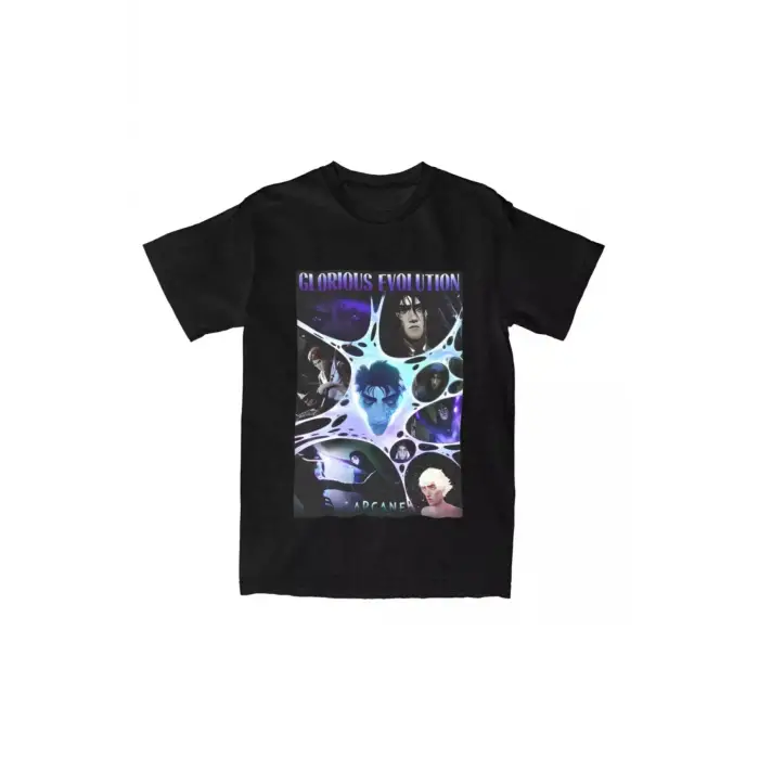 Siyah VIKTOR Arcane anime japonya Anime baskı Harajuku Tee