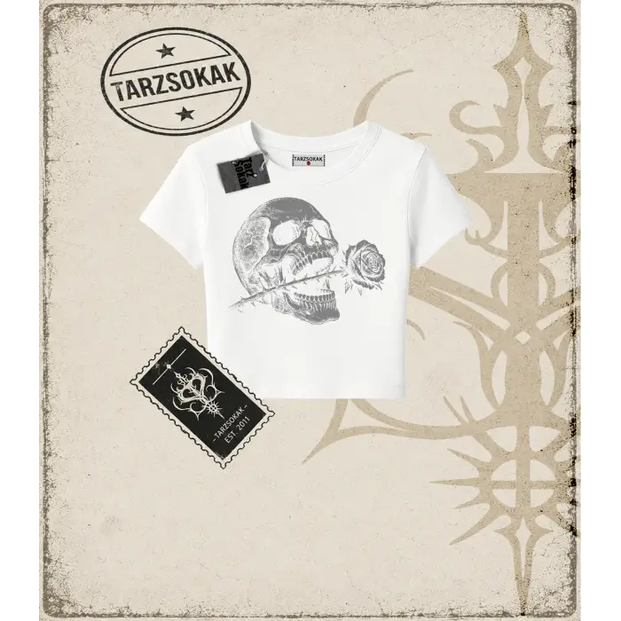 SKULL   Kadın Baby Tee