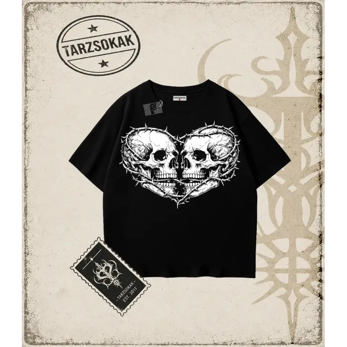 SKULL   Oversize Unisex Tişört