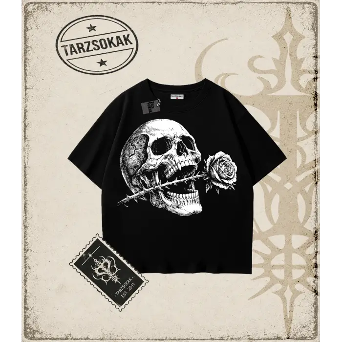 SKULL   Oversize Unisex Tişört