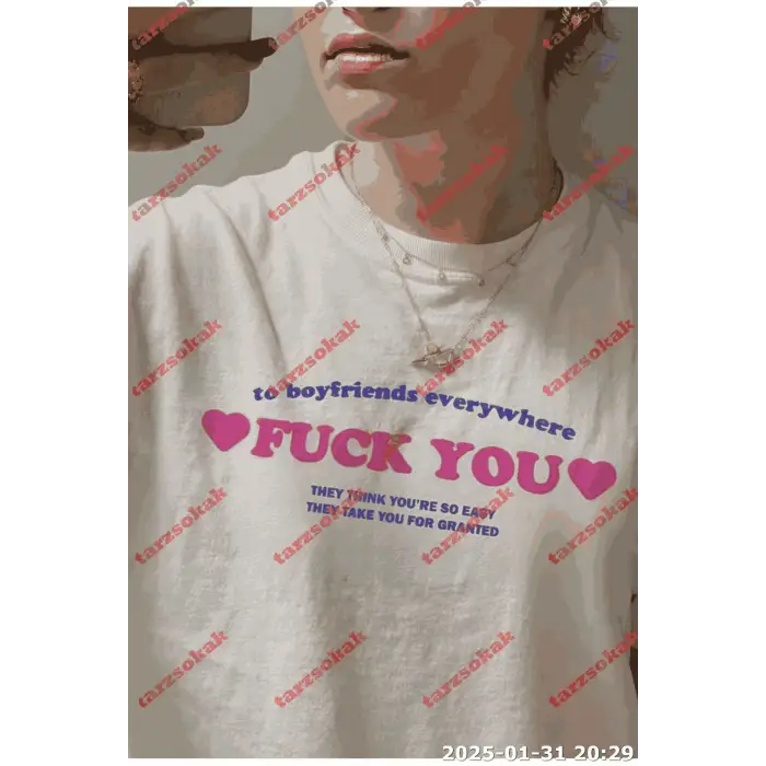 Slogan Unisex Yazılı Oversize Tshirt TWGWBR10