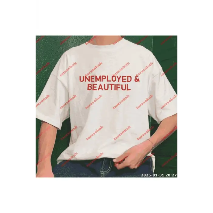 Slogan Unisex Yazılı Oversize Tshirt TWGWBR11