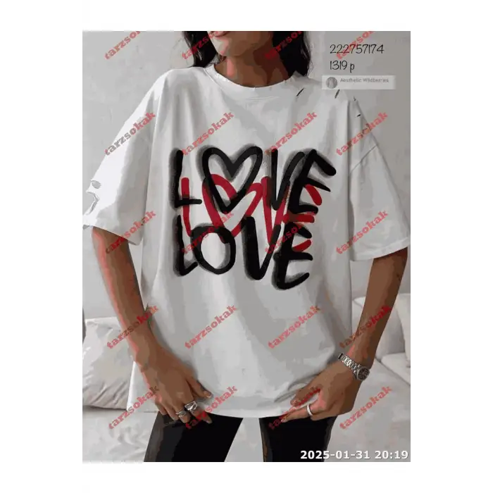 Slogan Unisex Yazılı Oversize Tshirt TWGWBR12