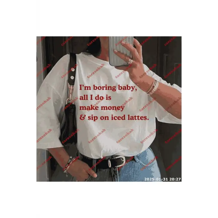 Slogan Unisex Yazılı Oversize Tshirt TWGWBR17