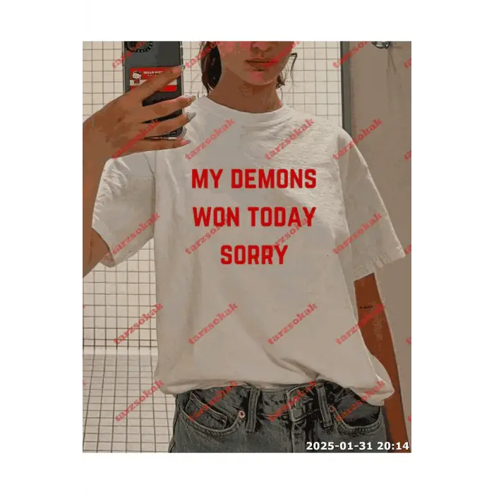 Slogan Unisex Yazılı Oversize Tshirt TWGWBR35