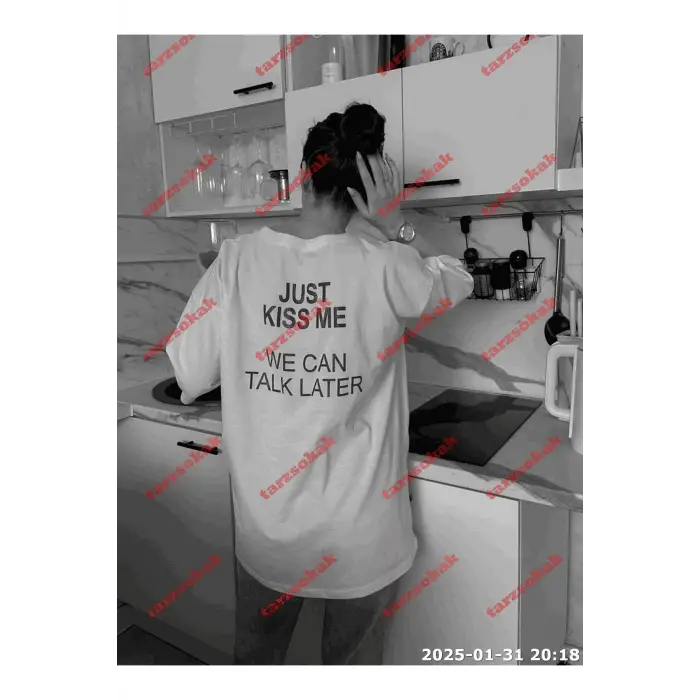 Slogan Unisex Yazılı Oversize Tshirt TWGWBR42