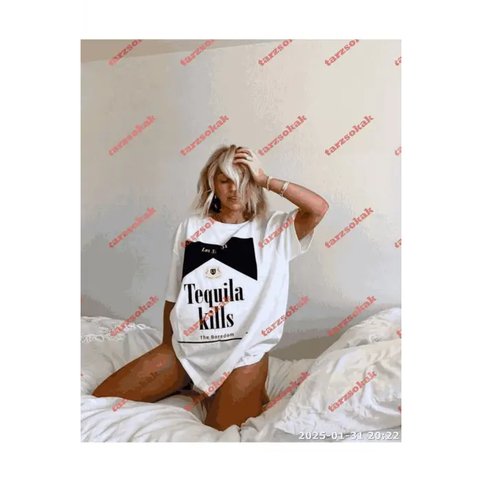 Slogan Unisex Yazılı Oversize Tshirt TWGWBR43