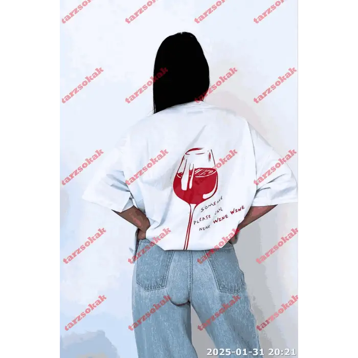 Slogan Unisex Yazılı Oversize Tshirt TWGWBR44