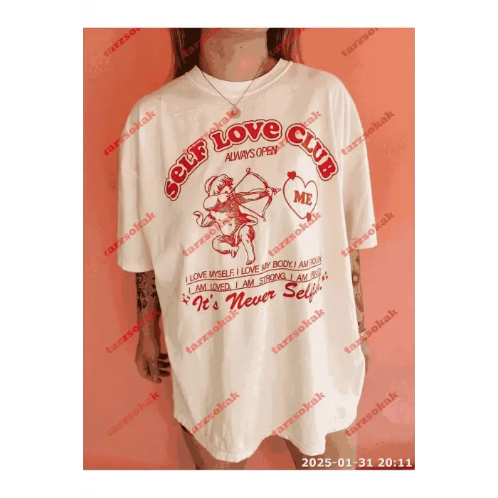 Slogan Unisex Yazılı Oversize Tshirt TWGWBR51