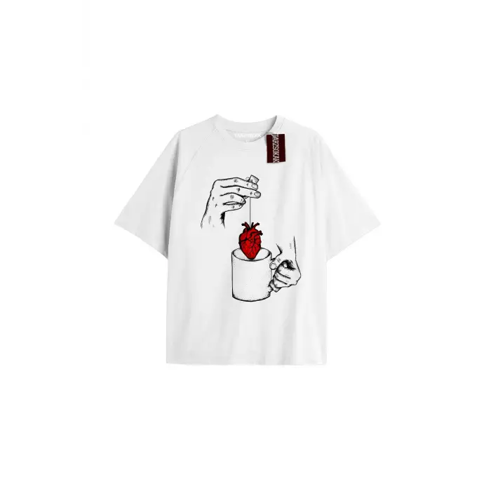 Smile Baskılı Oversize Kalıp Unisex T-shirt
