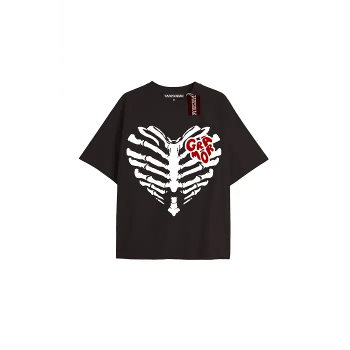 Smile Baskılı Oversize Kalıp Unisex T-shirt
