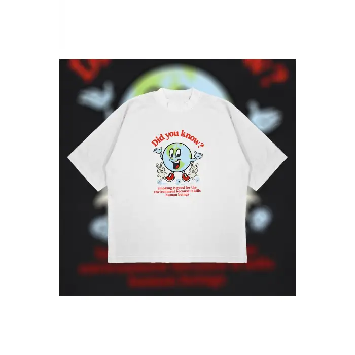 Smoke Is Good Oversize Unisex Pamuklu Nefes Alan Kalın Kumaşlı