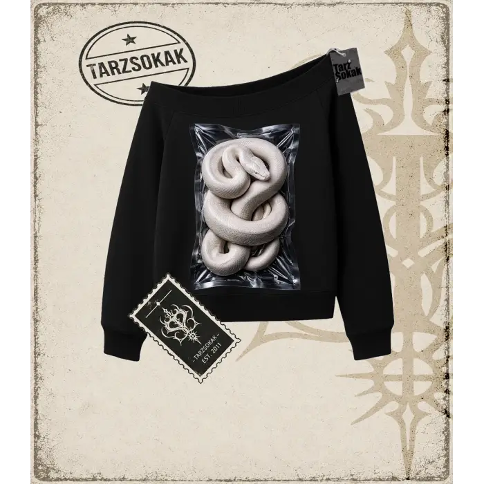 SNAKE Kadın Kayık Yaka Sweatshirt