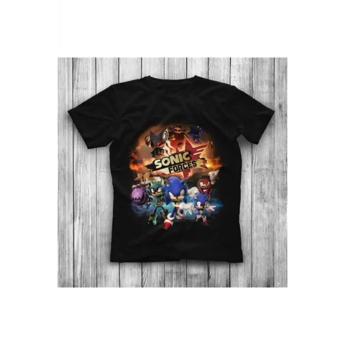 Sonic The Hedgehog Siyah Unisex Tişört