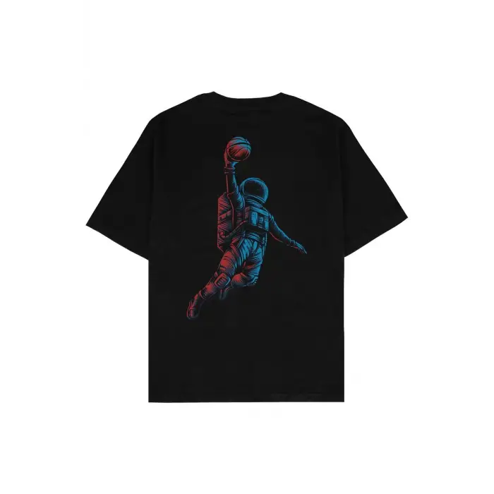 Space Basket Siyah Oversize Unisex T-shirt