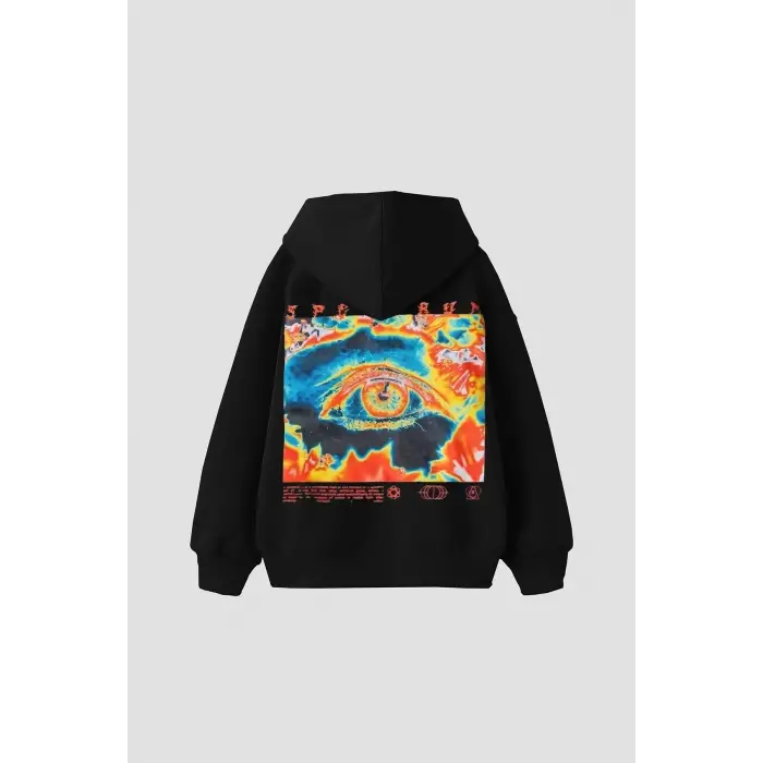 Spectrum Sırt Baskılı Oversize Unisex Siyah