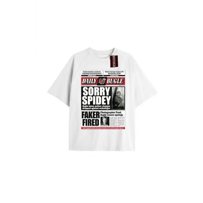 Spider-Man Gazete baskı Model No Way Home Tshirt