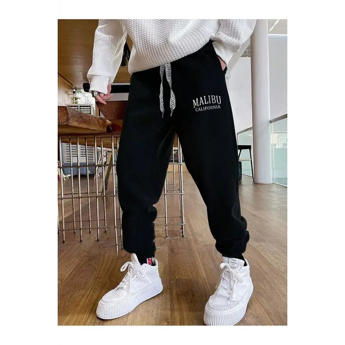 Sporsity Letter Graphic Drawstring Waist Eşofman Altı