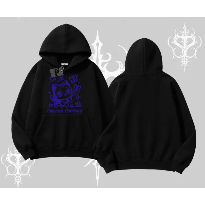Stay Cool Kedi Baskılı Biskilet Sweatshirt