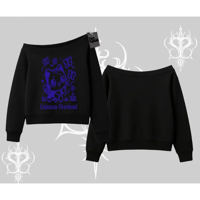 Stay Cool Kedi Baskılı Oversize Tshirt