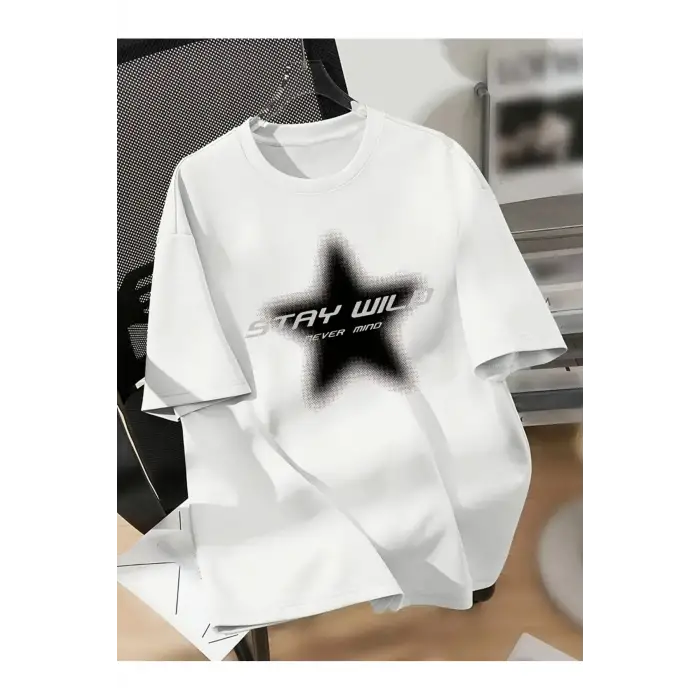 Stay Wild Baskılı Unisex Oversize