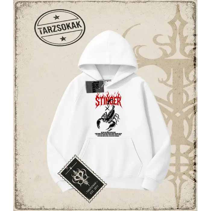 STINGER Oversize Unisex Kapşonlu Sweatshirt