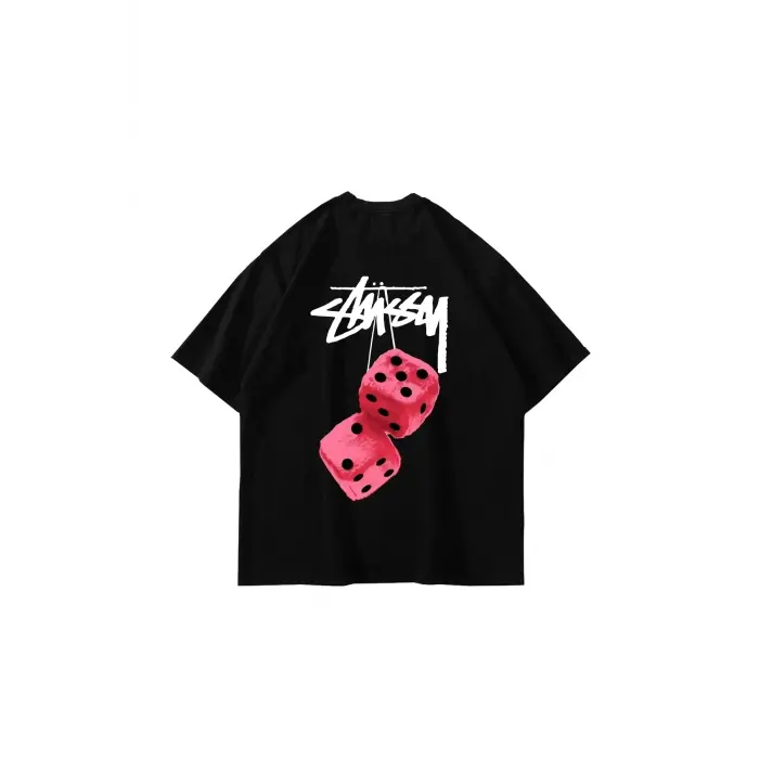 Sts. Dice Sırt Baskılı Oversize Unisex Siyah