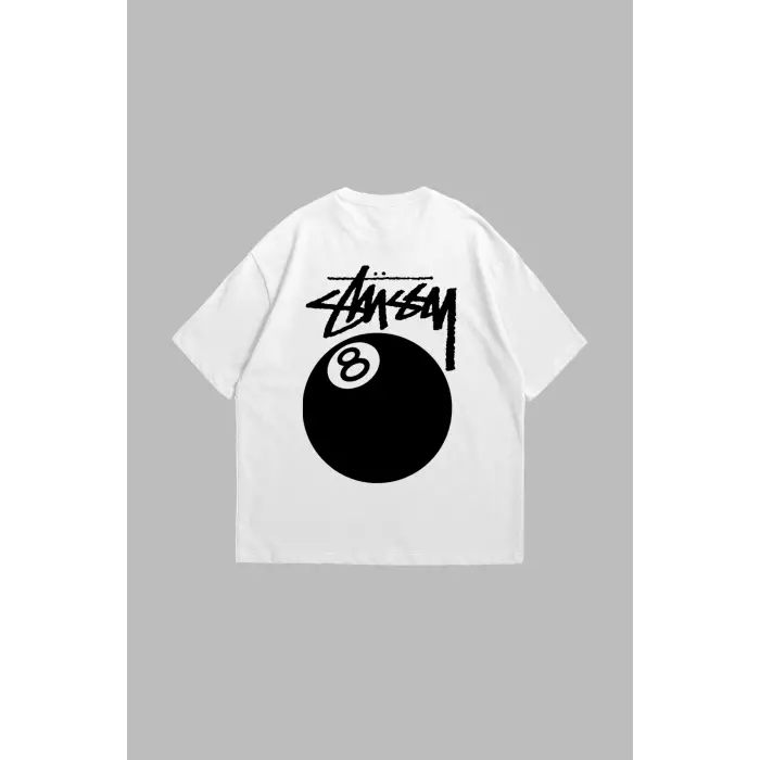 Sts. Eight Baskılı Oversize Unisex Beyaz