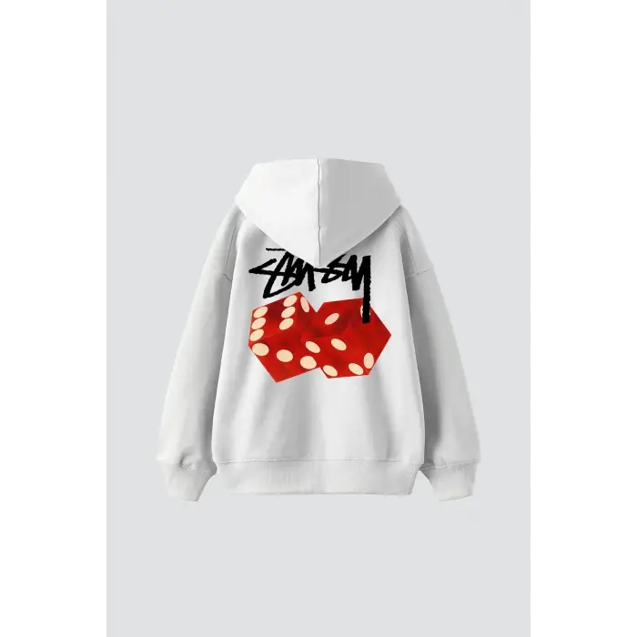 Sts Red Dıce Baskılı Oversize Unisex Beyaz