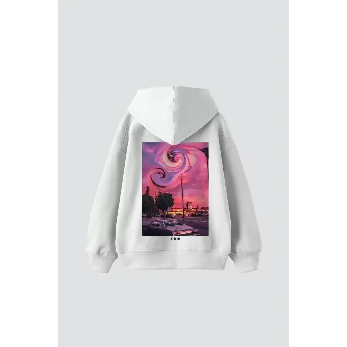 Summer Love Sırt Baskılı Oversize Unisex Beyaz