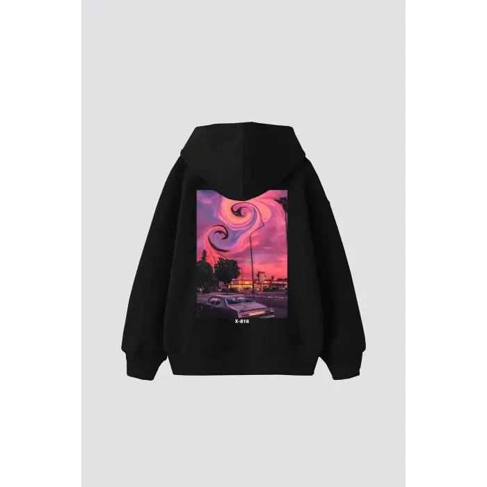 Summer Love Sırt Baskılı Oversize Unisex Siyah